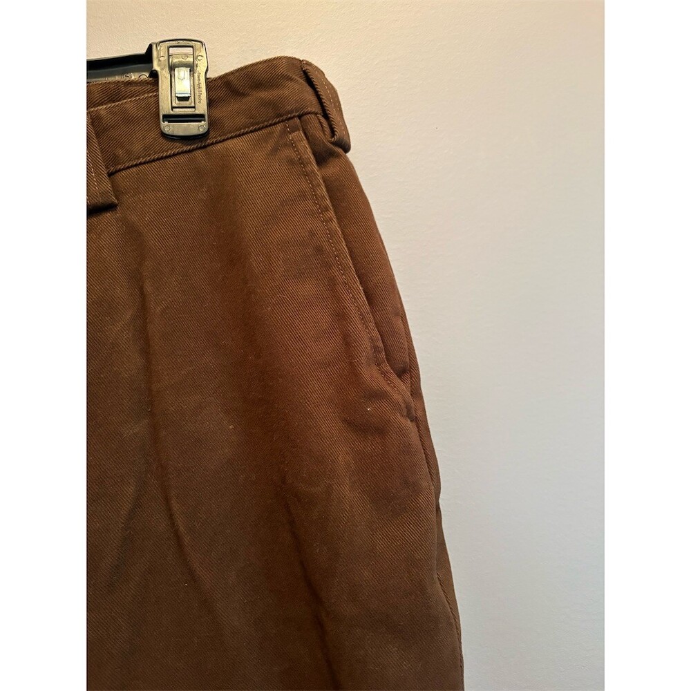 Eddie Bauer Chino Pants Mens 36x34 Dark Brown Relaxed Fit Straight Leg - Picture 3 of 10
